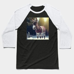 Cute Christmas Donkey Baseball T-Shirt